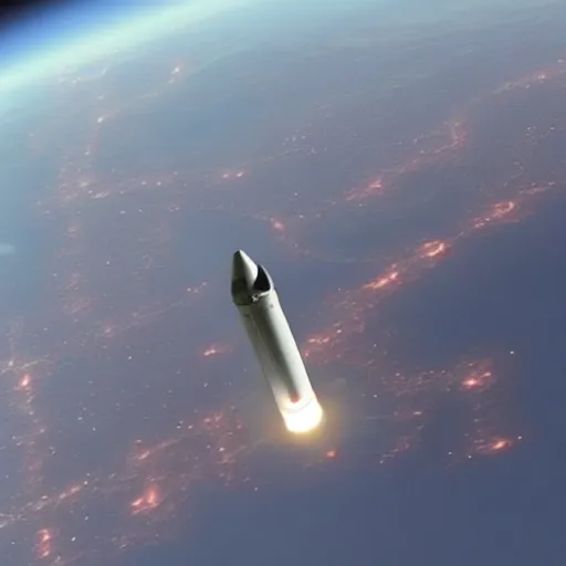 Prompt: a rocket ship mixed with boeing 7 7 7 in outer space heading to mars n 6