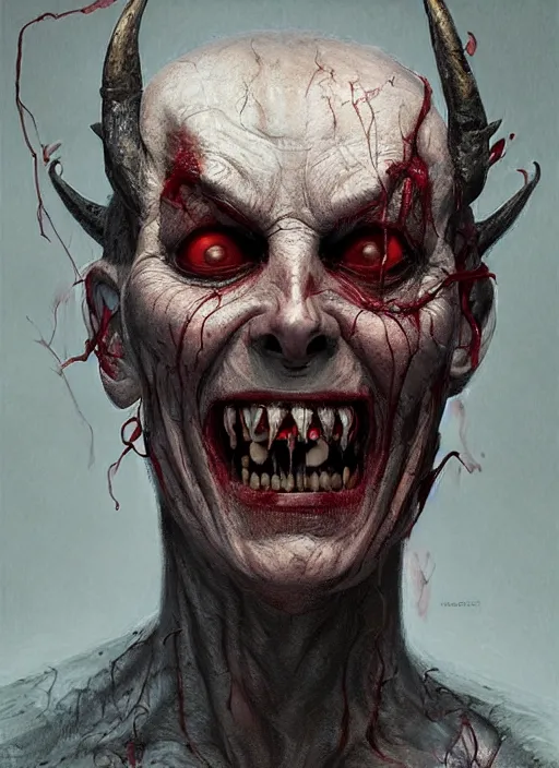 Image similar to portrait of Demon from Insidious (2010), highly detailed, centered, solid color background, digital painting, artstation, concept art, smooth, sharp focus, illustration, Jason Edmiston, donato giancola, Joseph Christian Leyendecker, Les Edwards, Ed Repka, WLOP, Artgerm