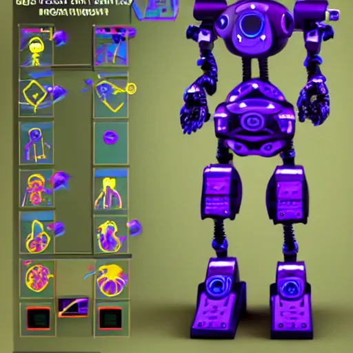 Image similar to robot bounty hunter, violet light