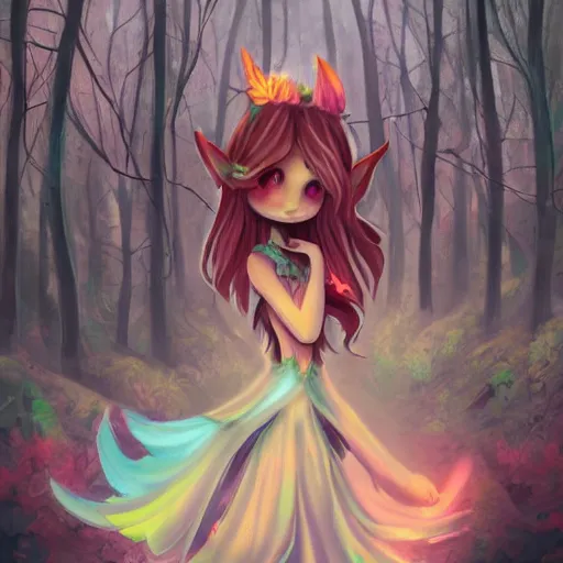 Image similar to a woodland clothing store run by a fae demon princess 4 k ultra detailed colorful cute artstation trending enigmatic lighting soft bokeh diffuse