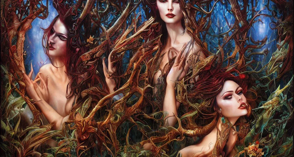 Image similar to Enchanted and magic forest, by Karol Bak, by Gainax Co,