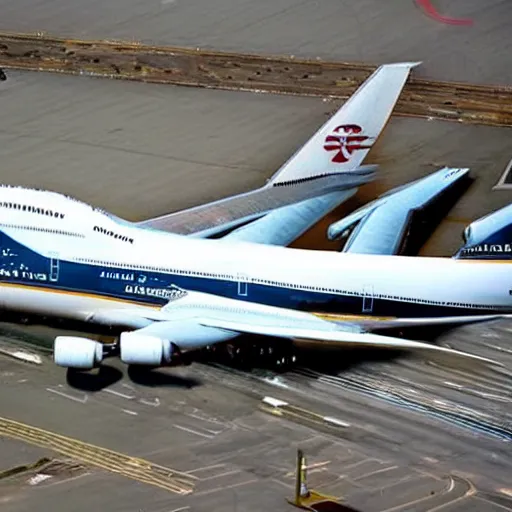 Prompt: a photo of a 747 that looks like a whale