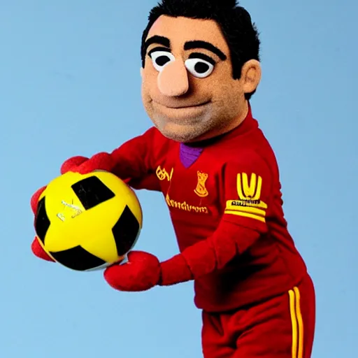 Prompt: xavi hernandez as a muppet