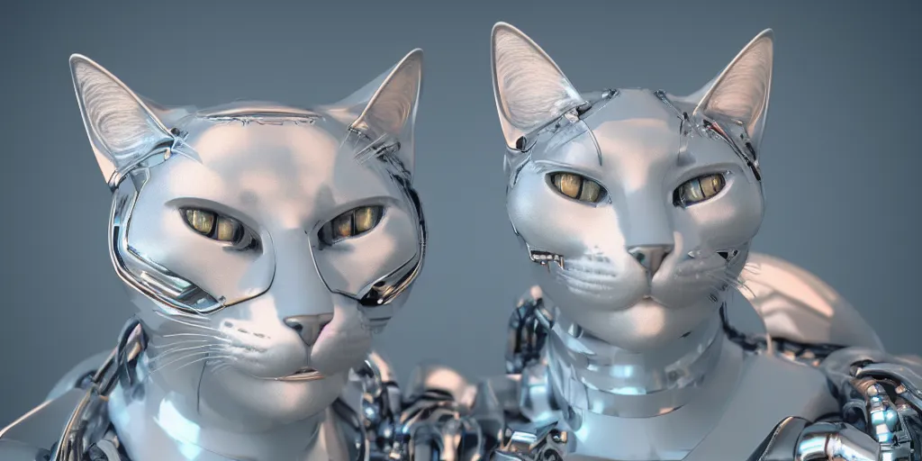 Silver 2024 robot cat