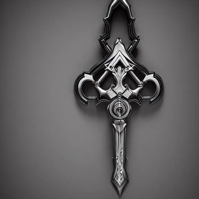 Image similar to kingdom hearts keyblade designed by balenciaga, dark cinematic, volumetric, realistic, 3 d render, cinematic lighting, ray tracing, cinematic, unreal engine 5, unreal engine render, octane render, hyper realistic, photo, 8 k