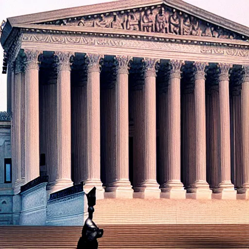 Image similar to Supreme court burning down photo, 8k hyperrealistic