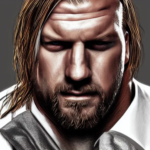 Prompt: Portrait of Triple H, wwe, digital art, realistic, detailed, artstation