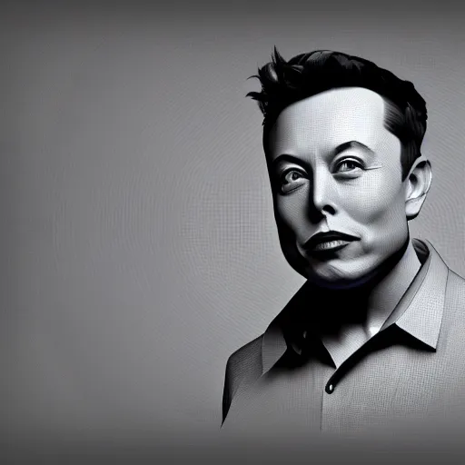 Prompt: elon musk, low - poly 3 d model, rendered in octane, ambient occlusion