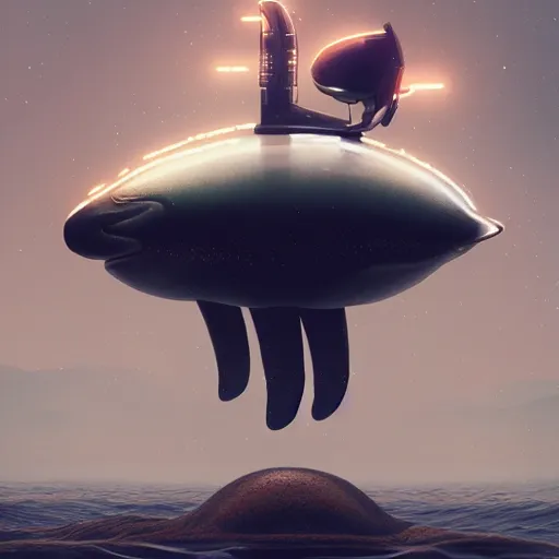 Image similar to cyborg orca by mike winkelmann trending on arstation