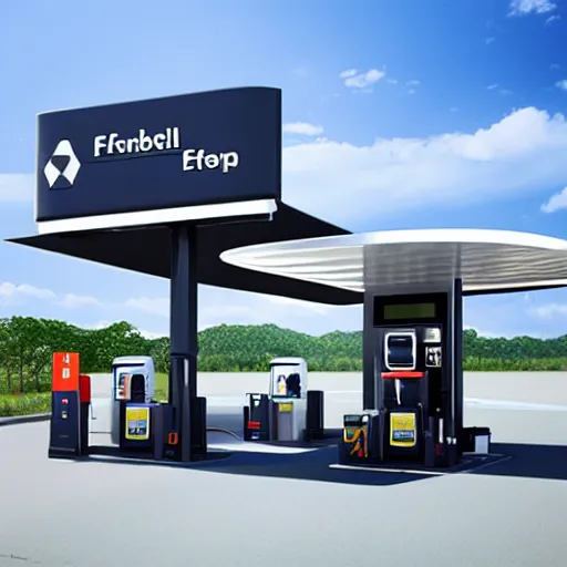 Image similar to mobile fuel station, futuristic art