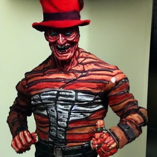 Image similar to freddy krueger but played by arnold schwarzenegger