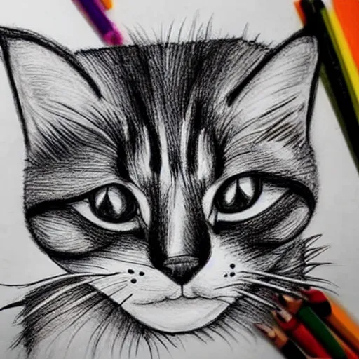 Prompt: cute cat drawing