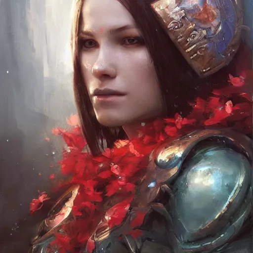 Image similar to a beautiful painting of a nord woman, by raymond swanland and jia ruan, featured on artstattion