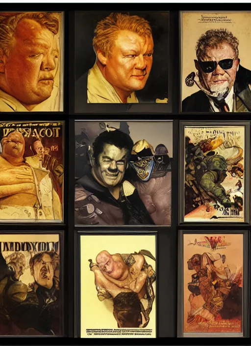 Prompt: portrait of ray winstone as baron vladimir harkonnen, dynamic, by norman rockwell and craig mullins and lawrence alma tadema and jack kirby and greg staples and nc wyeth and tom lovell, arstation baron character