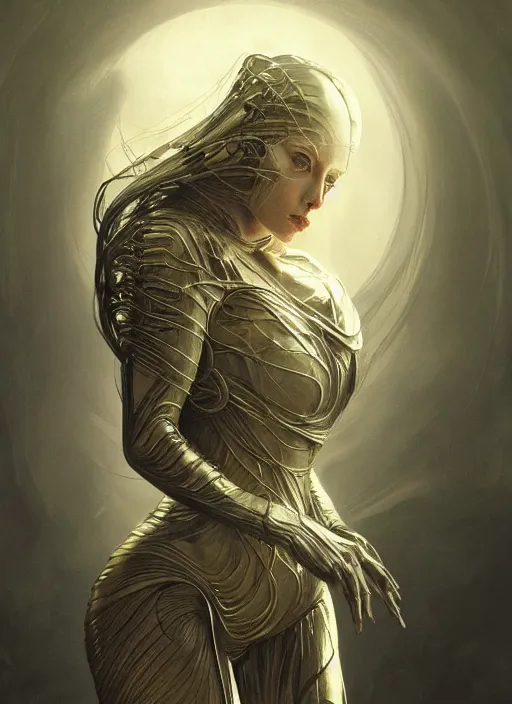 Image similar to metallic, physically accurate, moody dynamic lighting, very very intricate, very very elegant, highly detailed, digital painting, artstation, HR GIGER, Hieronymus Bosch, Francis Bacon, concept art, smooth, very beautiful, sharp focus, illustration, art by artgerm and greg rutkowski and alphonse mucha