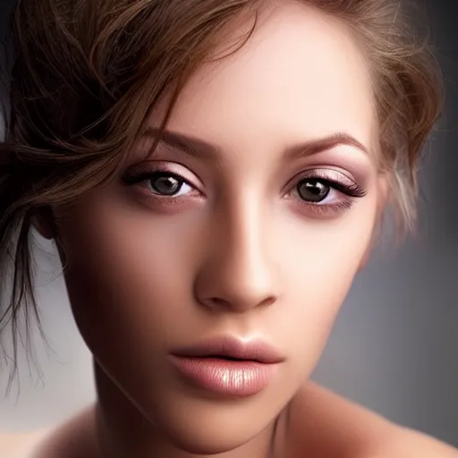 Image similar to the most beautiful woman in the world, realistically shaded face, perfect face