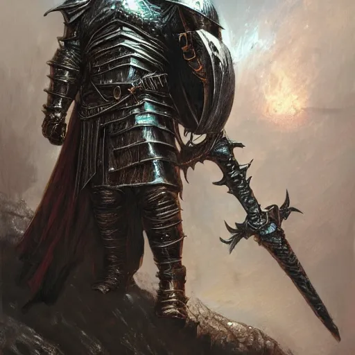 Prompt: The Dark Souls Knight, fantasy character portrait by Donato Giancola, Craig Mullins, digital art, trending on artstation