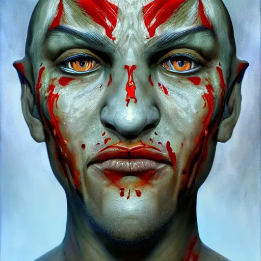 Prompt: Intricate five star Blood Elf nightmare fuel facial portrait by Pablo Picasso, oil on canvas, high detail, matte finish, Detailed skin texture, hyperrealism,high contrast, 3d depth, masterpiece, vivid colors, artstationhd