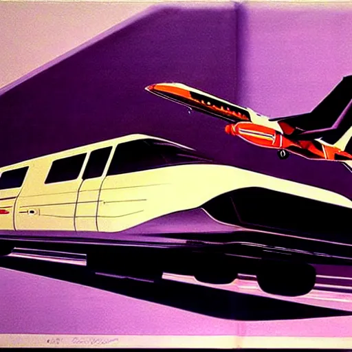 Image similar to concept art for a flying bus, painted by syd mead, high quality