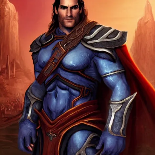 Image similar to Henry Cavill as a character in world of Warcraft