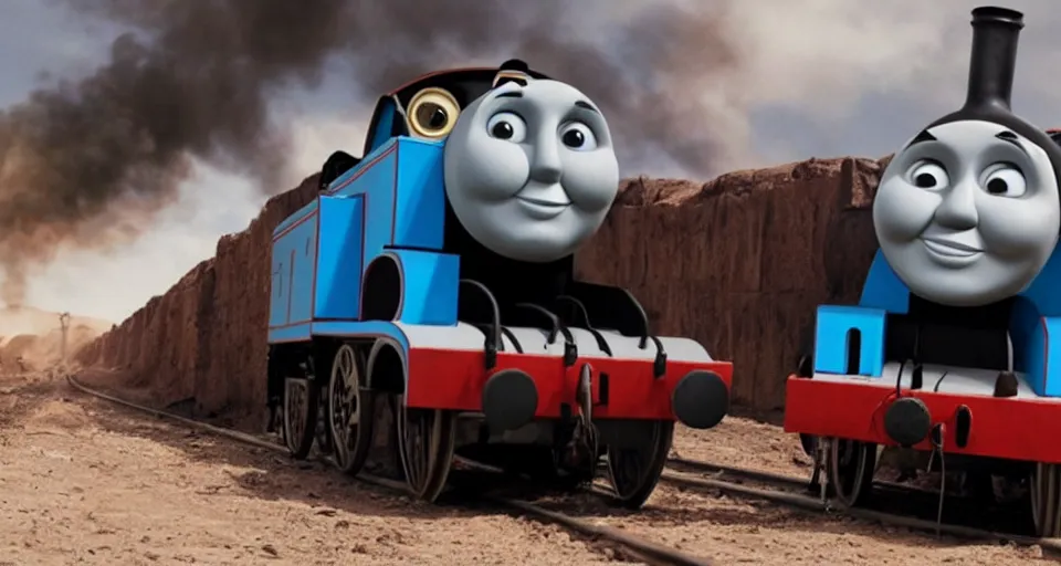 Image similar to Thomas the Tank Engine in MAD MAX: FURY ROAD