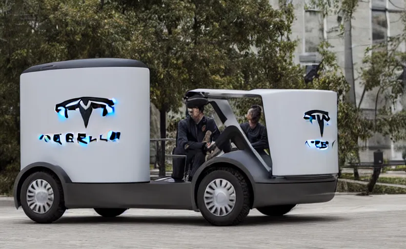 Prompt: cybertruck bicycle designed by Tesla, professional photo