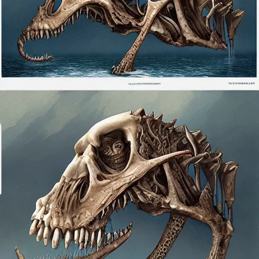 Image similar to realistic detailed discovery of disosaur bones aykut aydogdu, jon van eyck, amano, jennifer healy, ann long, and mark brooks, art nouveau, victorian, neo - gothic, gothic, storybook concept design