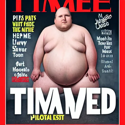 Image similar to fattest man alive on the cover of time magazine, award winning photo