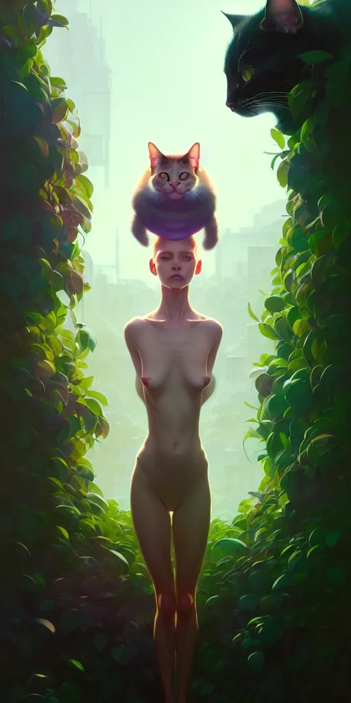 Prompt: portrait of humanoid cat, beautiful body, highly detailed vfx portrait, unreal engine, greg rutkowski, loish, rhads, beeple, makoto shinkai and lois van baarle, ilya kuvshinov, rossdraws, tom bagshaw, alphonse mucha, global illumination, detailed and intricate environment