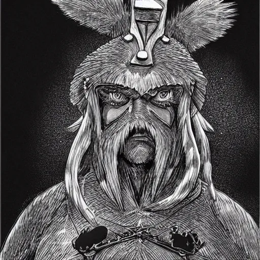 Prompt: a stunning character design for a bearman by kentaro miura