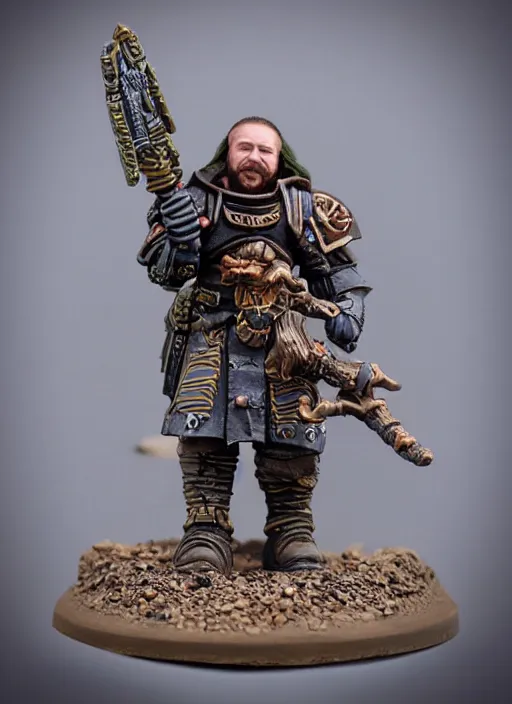 Prompt: 8 0 mm resin detailed miniature of a warhammer 4 0 k futuristic hobbit, product introduction photos, 4 k, full body,