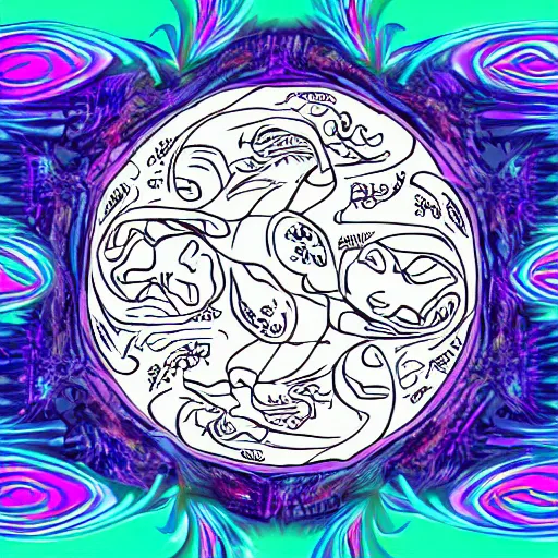 Image similar to detailed axolotl god on a yin yang background, psychedelic