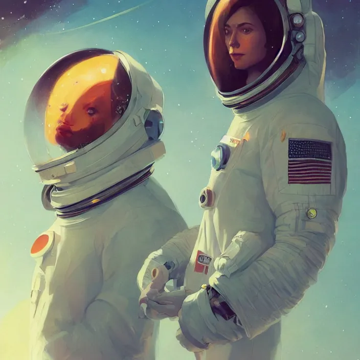 Prompt: a beautiful portrait painting of an astronaut by sergey kolesov and pascal blanche and greg rutkowski andsachin teng. in style of digital art. colorful comic, symmetry, hyper detailed. octane render. trending on artstation