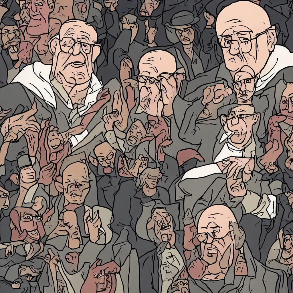 Image similar to uncle junior soprano preaching about the eternal hell fire cartoon series