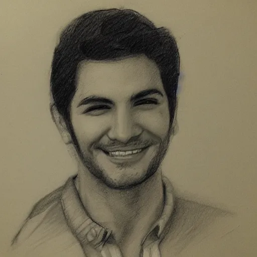 Prompt: pencil sketch of michael ernesto fernandez