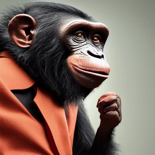 Image similar to Chimp wearing a lab coat