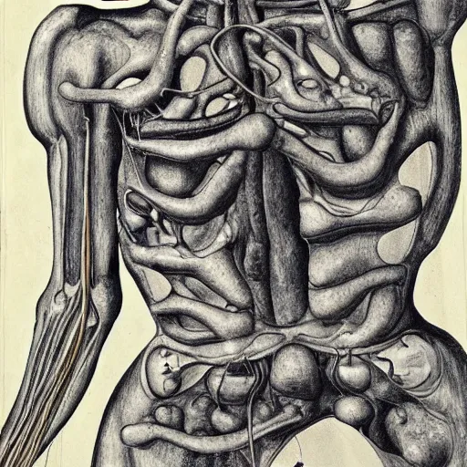 Image similar to brutalist anatomical diagram by otto dix, hyperrealistic, aesthetic, masterpiece