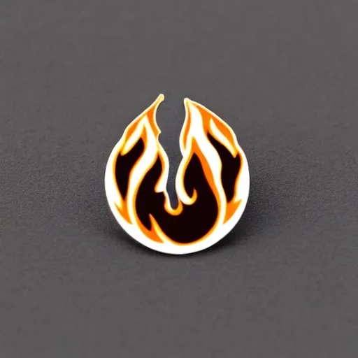 Image similar to a retro minimalistic bones with fire flame enamel pin, hd, concept art