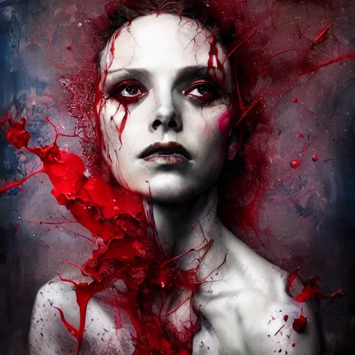 Image similar to scarlet witch by brooke shaden and alberto seveso and eve ventrue and john salminen and tim okamura, trending on artstation hq, deviantart, pinterest, 4 k uhd image