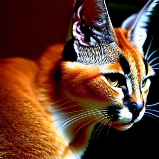 Image similar to caracal cat dressed up in a business suit american psycho, high definition, beautiful photography, 8 k.