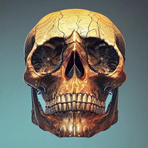 Image similar to portrait_of_a_melting_skull._intricate_abstract._intricate_artwork._by_Tooth_Wu_wlop_beeple_dan_mumford._octane_render_trending_on_artstat