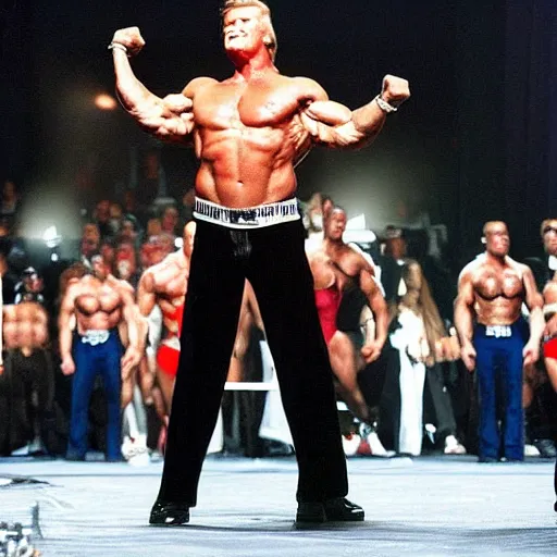 donald trump competing at a body building competition