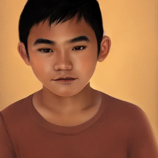 Image similar to a hawaiian filipino portuguese boy with dark brown hair and brown eyes, photorealistic imagery, self - portrait, 4 k, 8 k