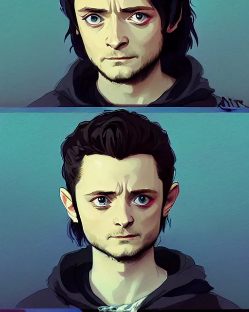 Image similar to poster Anime playing as Elijah Wood in Lord of The Rings || cute-fine-face, pretty face, realistic shaded Perfect face, fine details. Anime. realistic shaded lighting by Ilya Kuvshinov katsuhiro otomo ghost-in-the-shell, magali villeneuve, artgerm, Jeremy Lipkin and Michael Garmash and Rob Rey Elijah Wood in Lord of The Rings