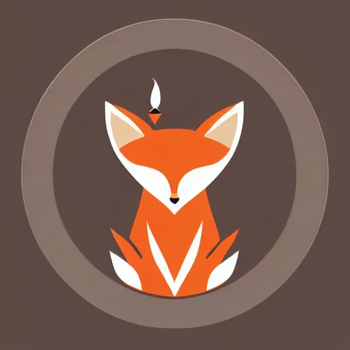 Image similar to a vector logo of a fox with candle as ears looking at a candle