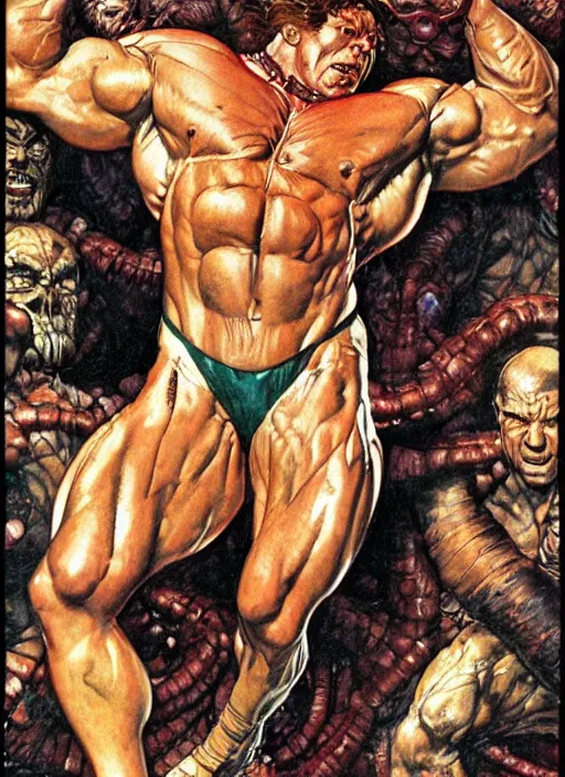 Prompt: portrait of muscular morgan aste as marvel's the thing, dynamic, by norman rockwell and lawrence alma tadema and jack kirby and greg staples and nc wyeth and tom lovell