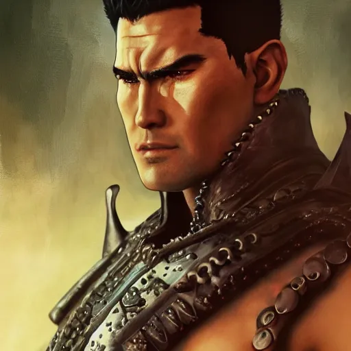 Prompt: photoshop photo edited by expert painting photorealistic shockingly amazing portrait of guts from berserk ,extremely detailed, made by wlop and maxwell boas