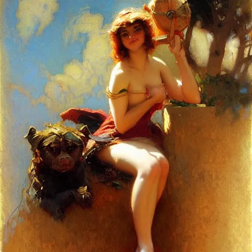 Image similar to overly attached girlfriend meme, painting by gaston bussiere, craig mullins, j. c. leyendecker