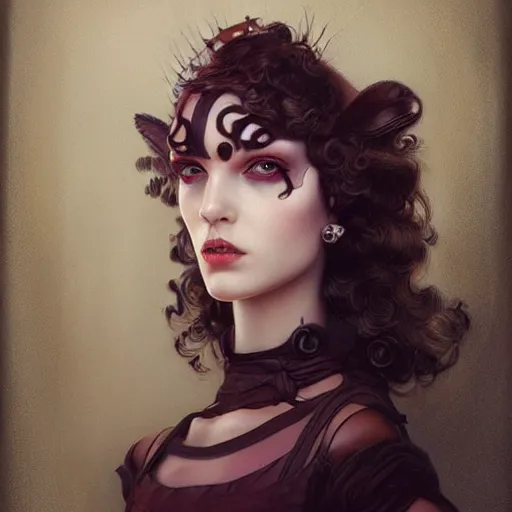 Prompt: tom bagshaw, dollpunk in a full dress, professionally retouched, perfect blue eyes, ultra realistic soft painting, floating long hair, soft facial traits, perfectly detailed linework, symmetrical accurate intricate features, highly detailed, artstation, sharp focus