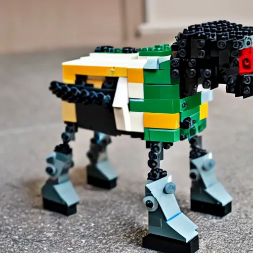 Image similar to Boston Dynamics dog made of lego